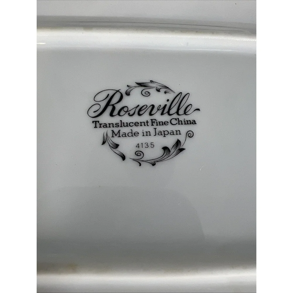 Vintage Roseville Japan Translucent Fine China‎ Butter Dish #4135 Floral Lid